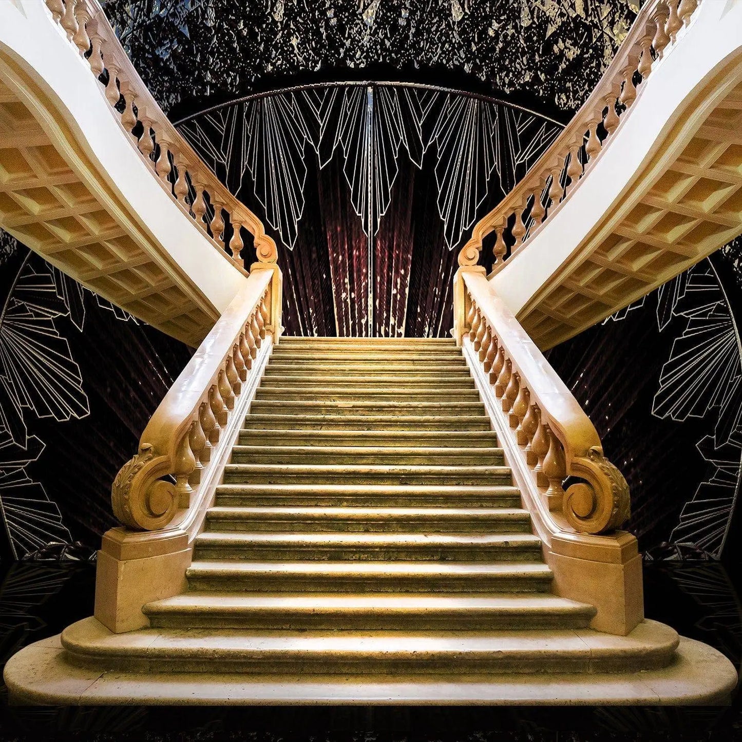 1920s Art Deco Staircase Photo Backdrop - Basic 10 x 8