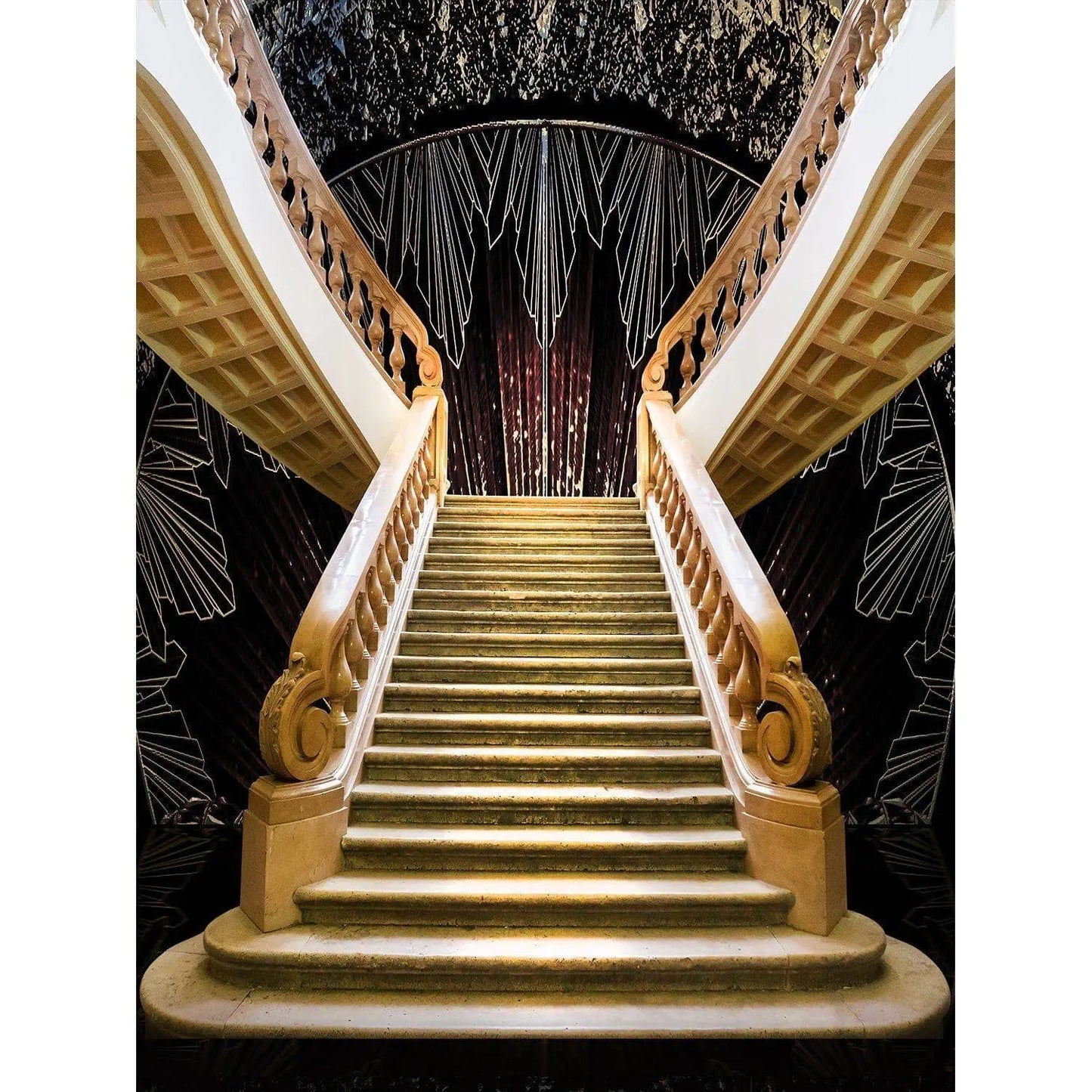 1920s Art Deco Staircase Photo Backdrop - Basic 8 x 10