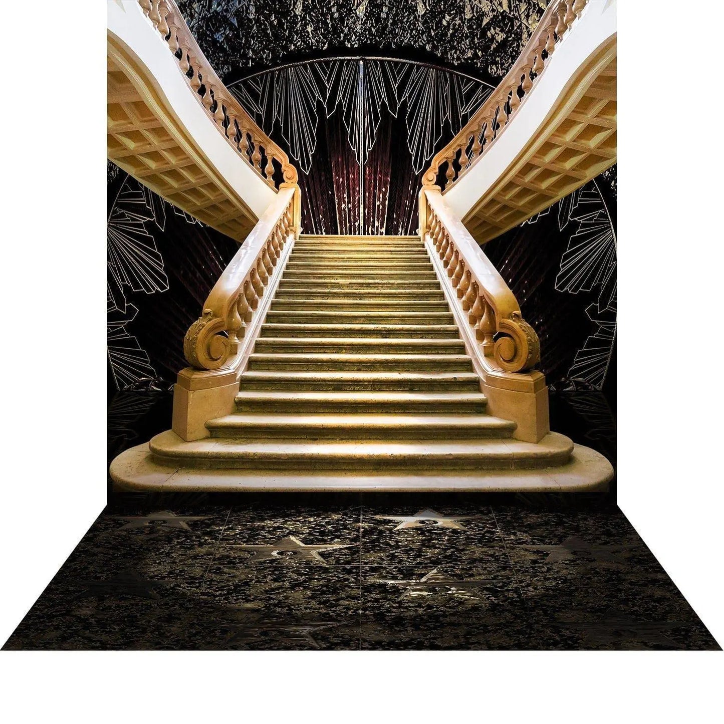 1920s Art Deco Staircase Photo Backdrop - Basic 8 x 16