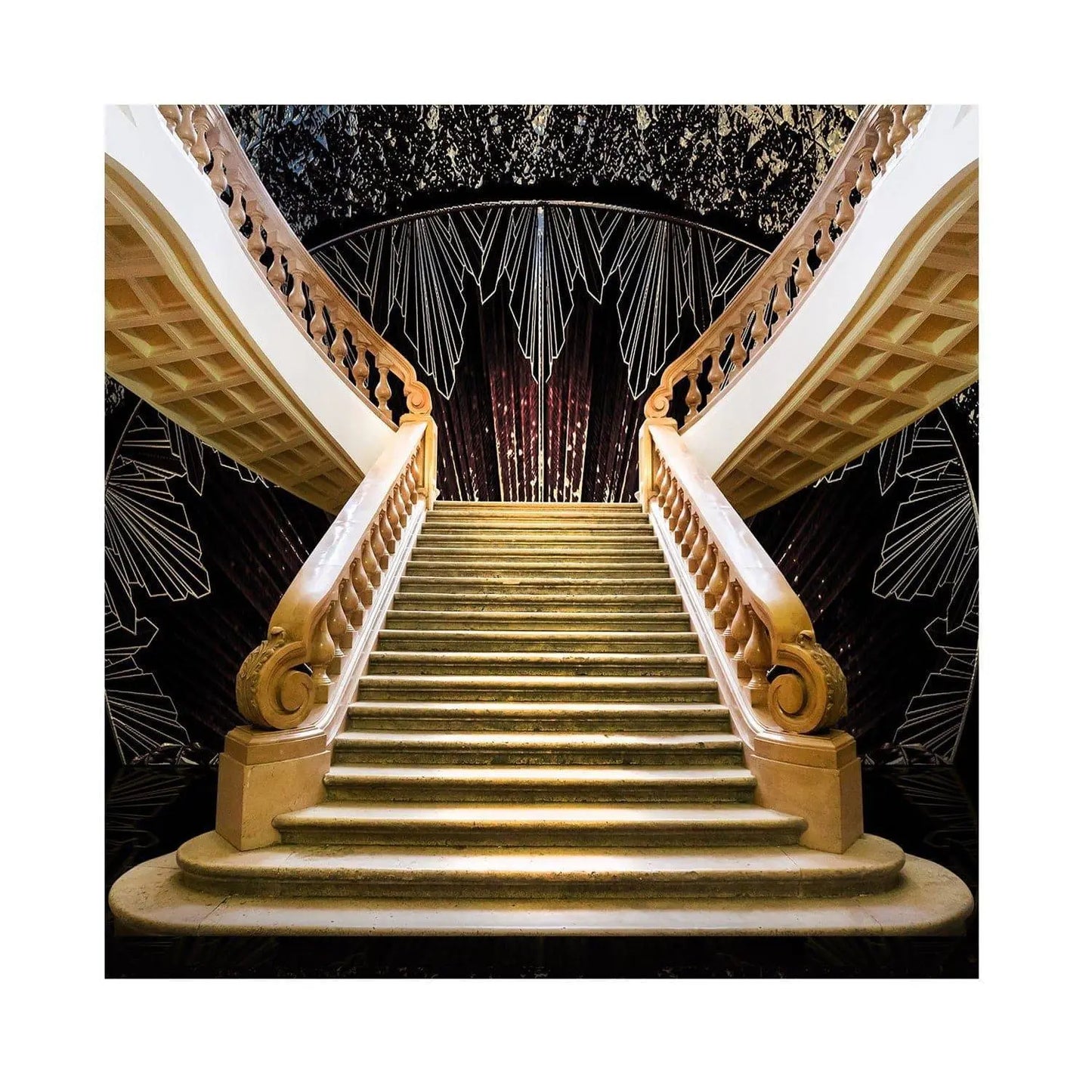 1920s Art Deco Staircase Photo Backdrop - Basic 8 x 8
