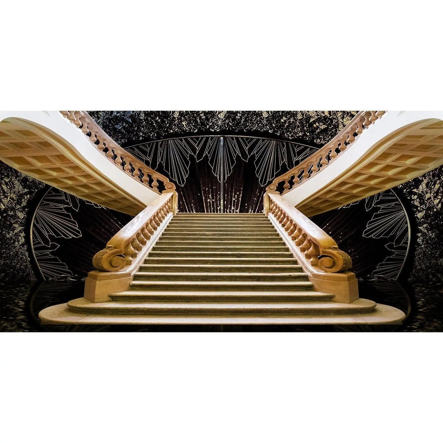 1920s Art Deco Staircase Photo Backdrop - Pro 20 x 10