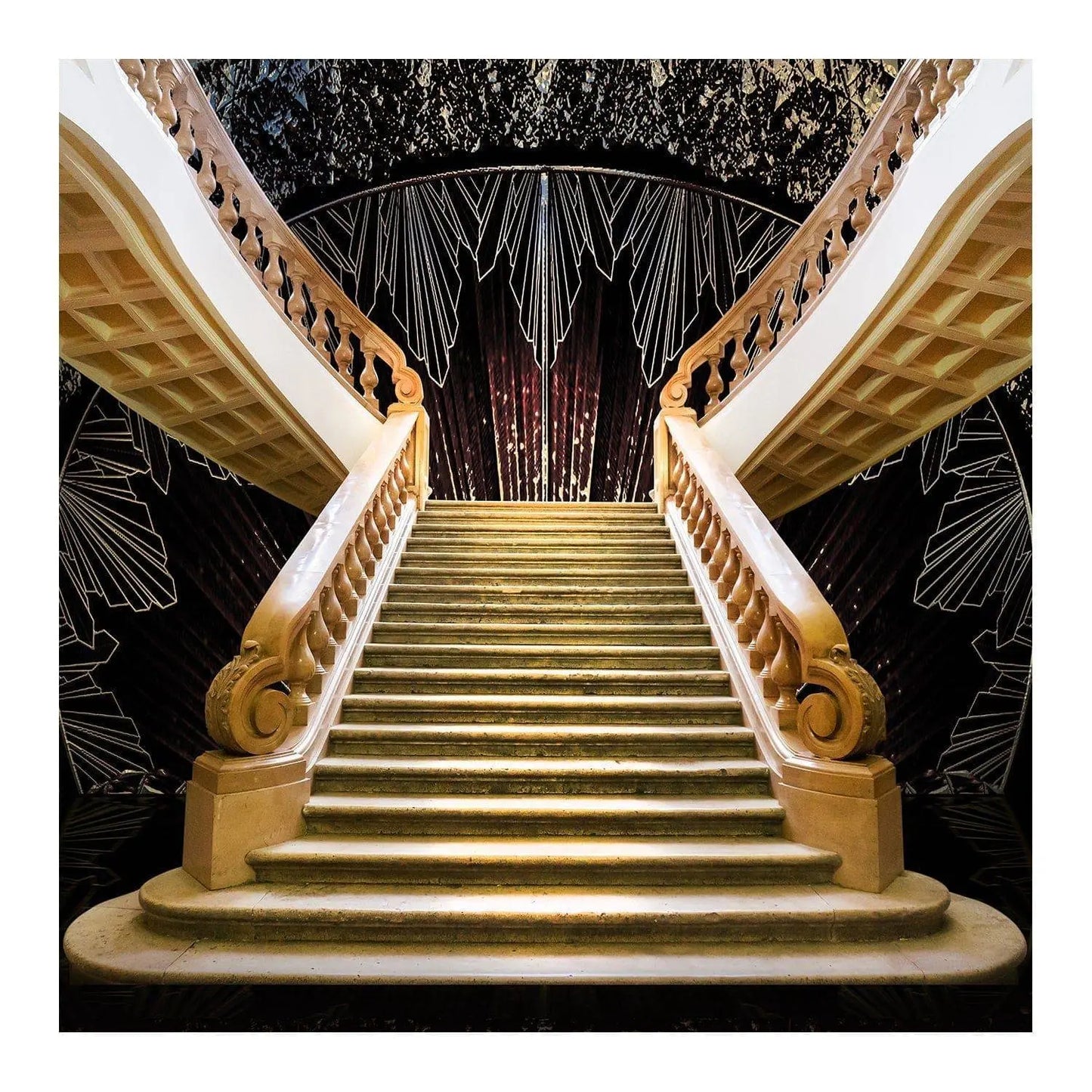 1920s Art Deco Staircase Photo Backdrop - Pro 8 x 8