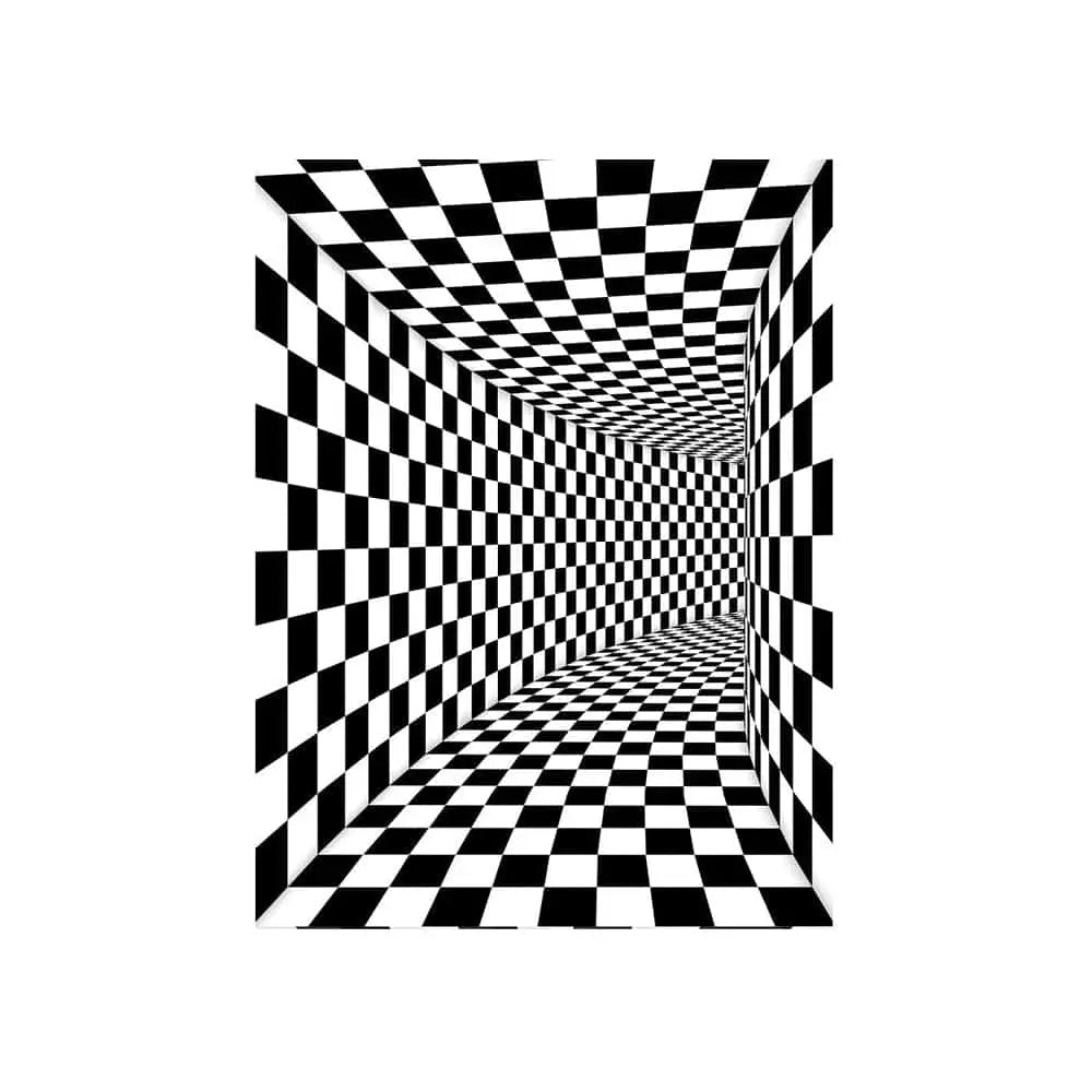 Psychedelic Black and White Photography Backdrop - Basic 4.4  x 5