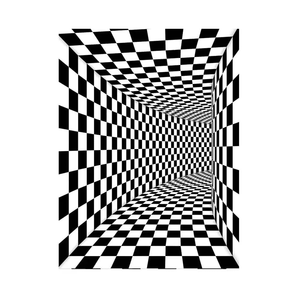 Psychedelic Black and White Photography Backdrop - Basic 5.5  x 6.5