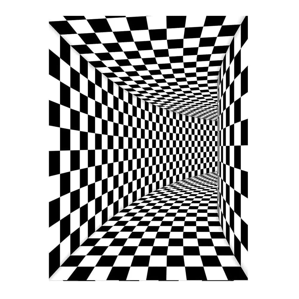 Psychedelic Black and White Photography Backdrop - Basic 6  x 8