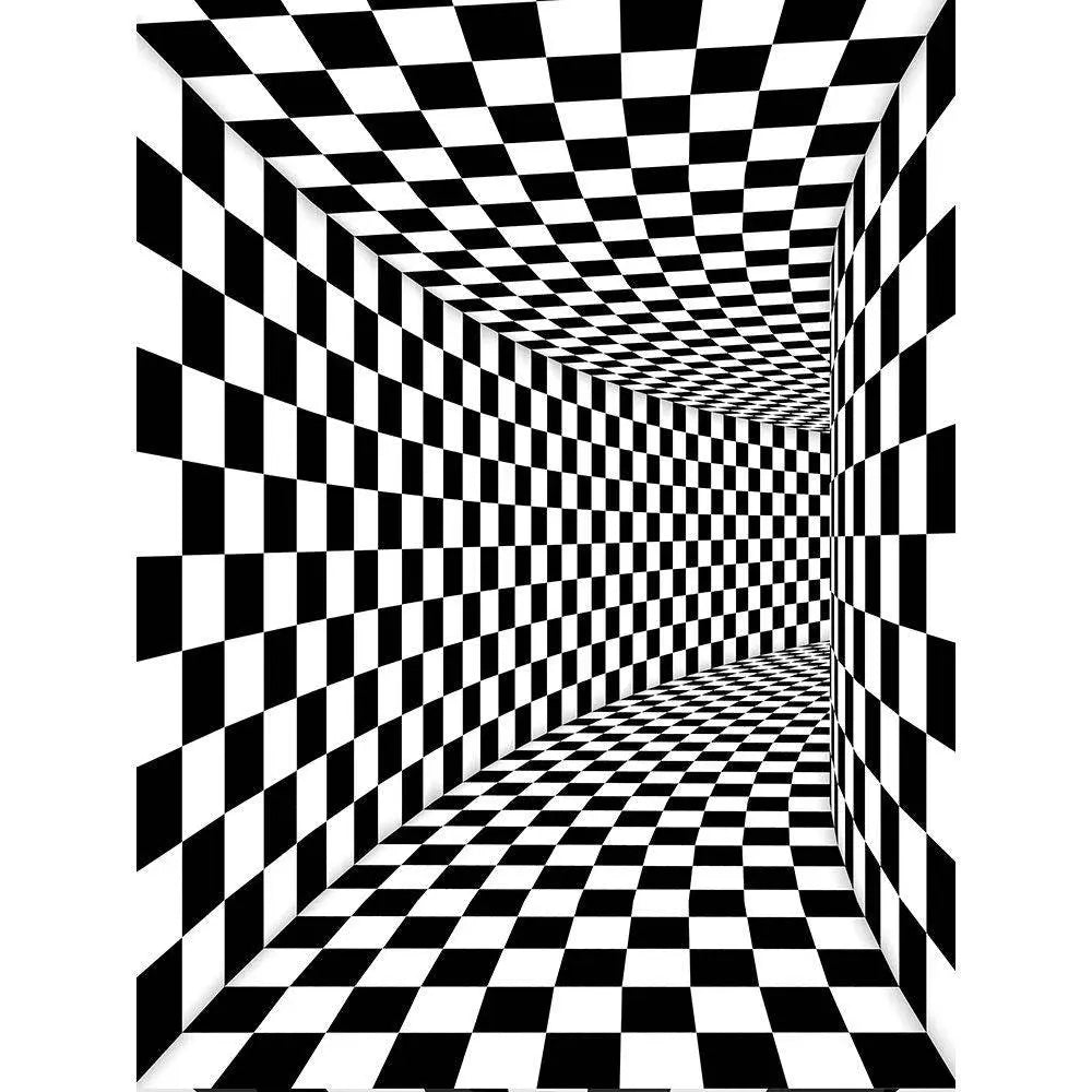 Psychedelic Black and White Photography Backdrop - Basic 8  x 10