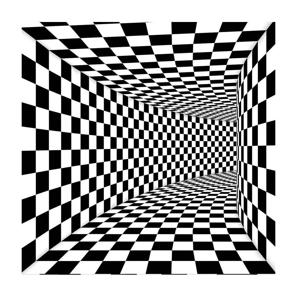 Psychedelic Black and White Photography Backdrop - Basic 8  x 8