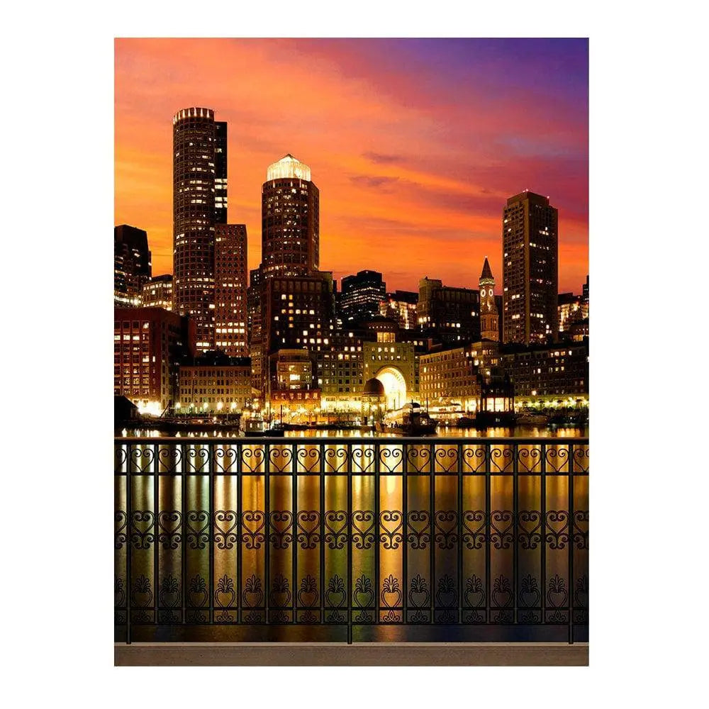 Boston City Skyline Photography Backdrop - Basic 6  x 8