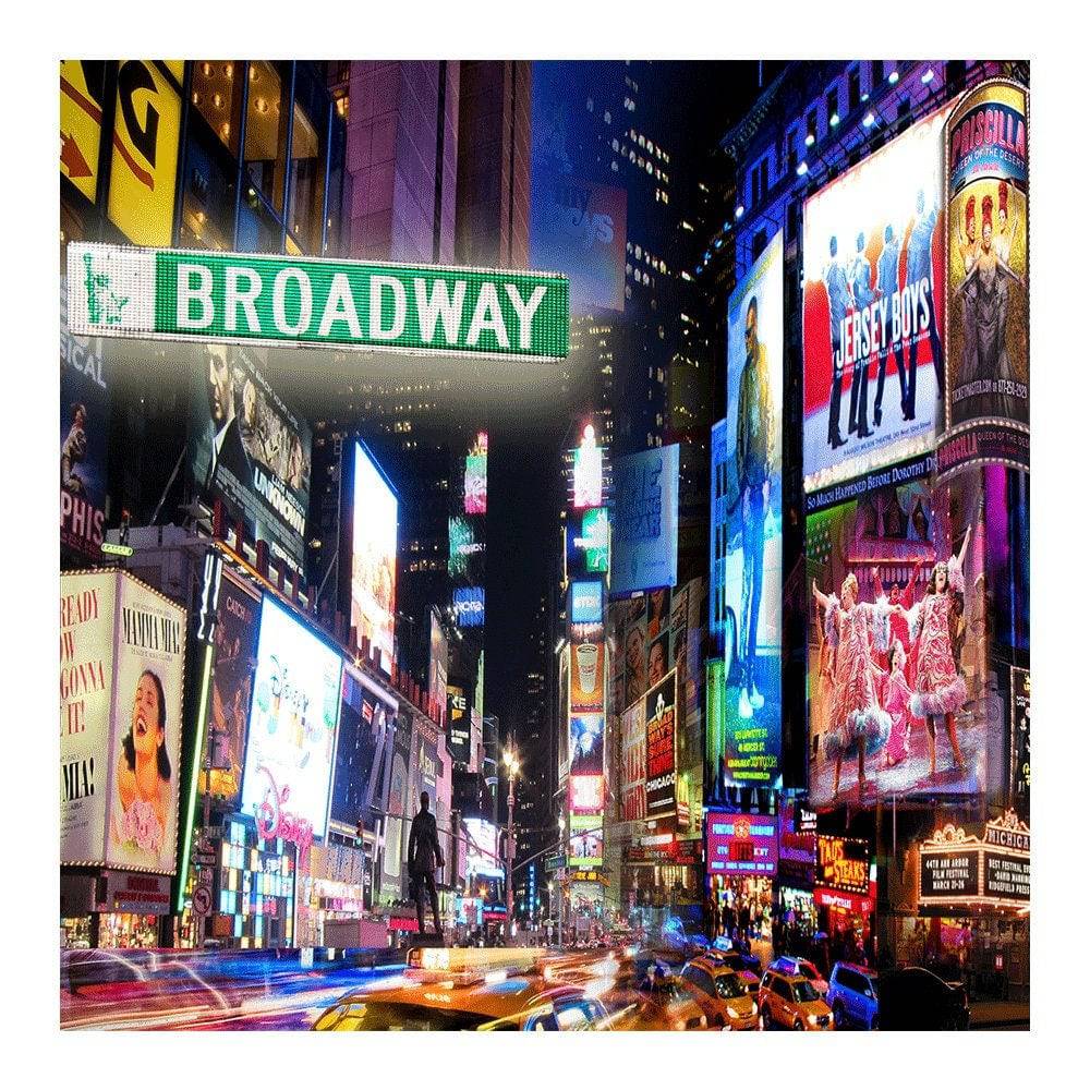 Colorful Broadway City Street Backdrop - Basic 8 x 8