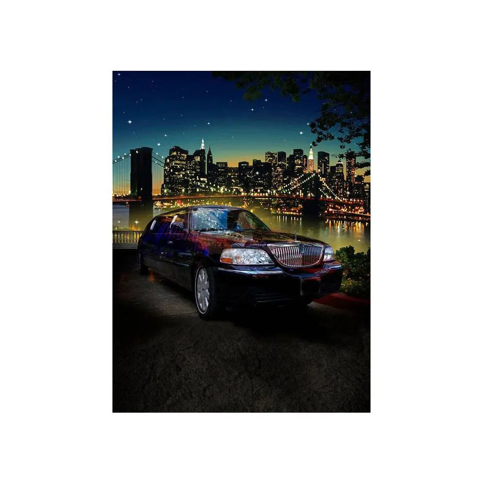 Limo on Brooklyn Bridge Photo Background - Basic 4.4  x 5