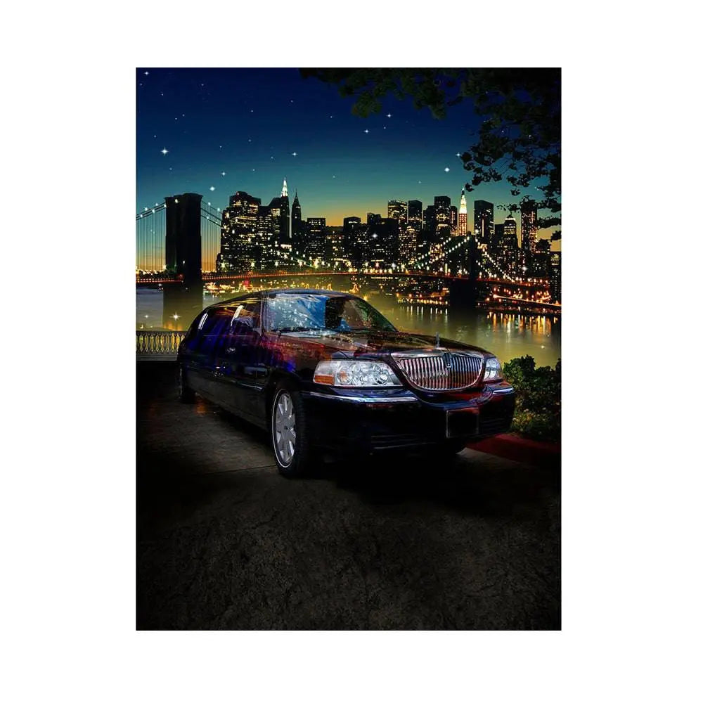 Limo on Brooklyn Bridge Photo Background - Basic 5.5  x 6.5