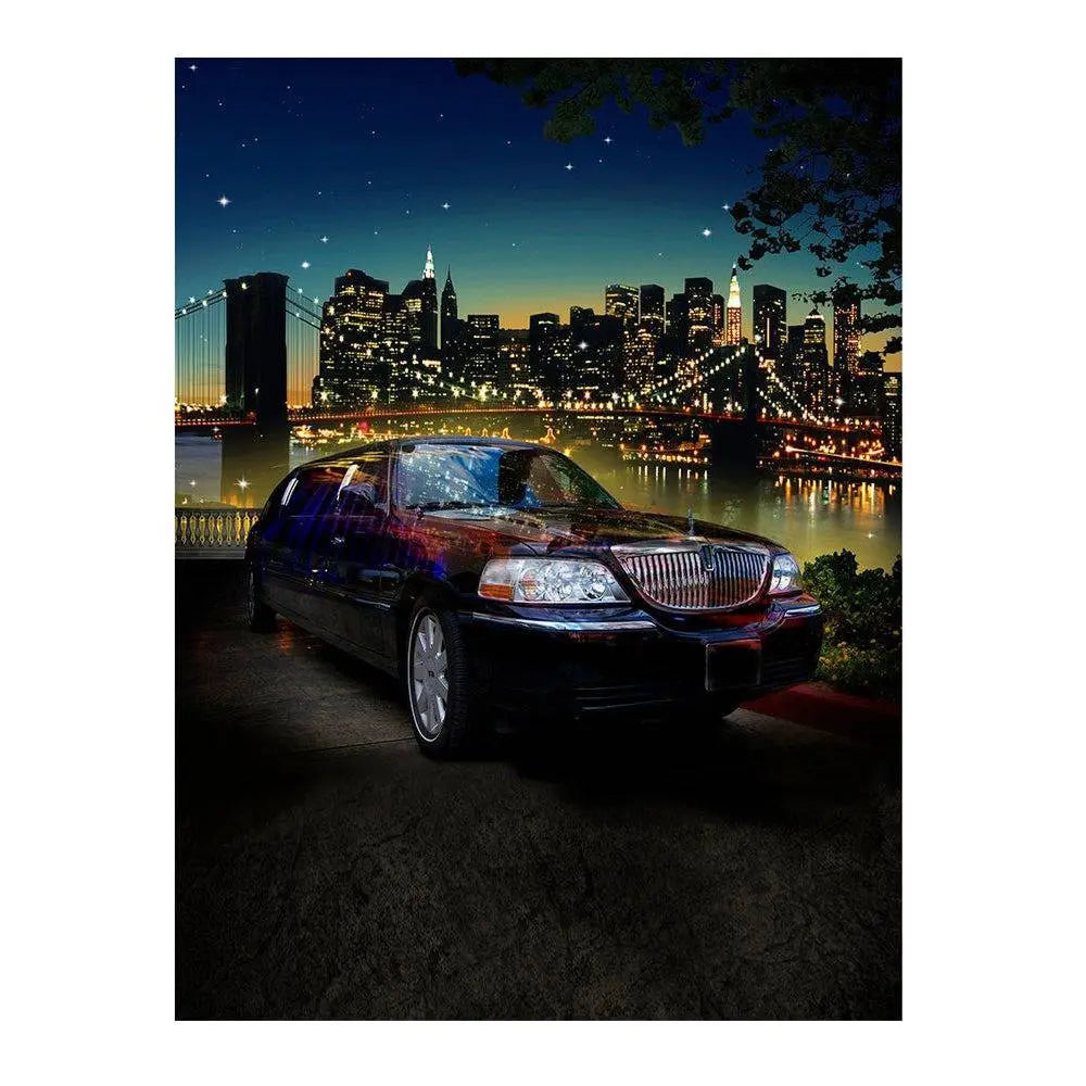 Limo on Brooklyn Bridge Photo Background - Basic 6  x 8