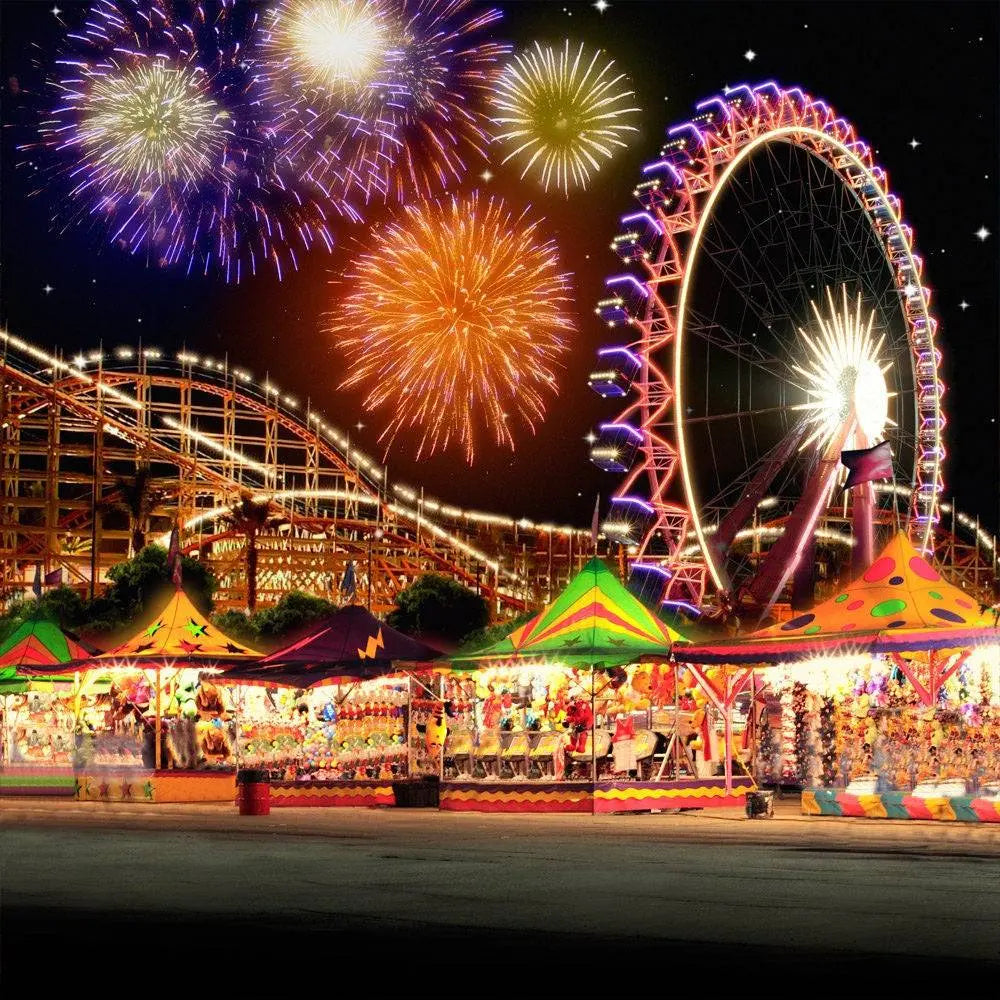 Carnival Fireworks Photo Backdrop - Pro 10  x 10
