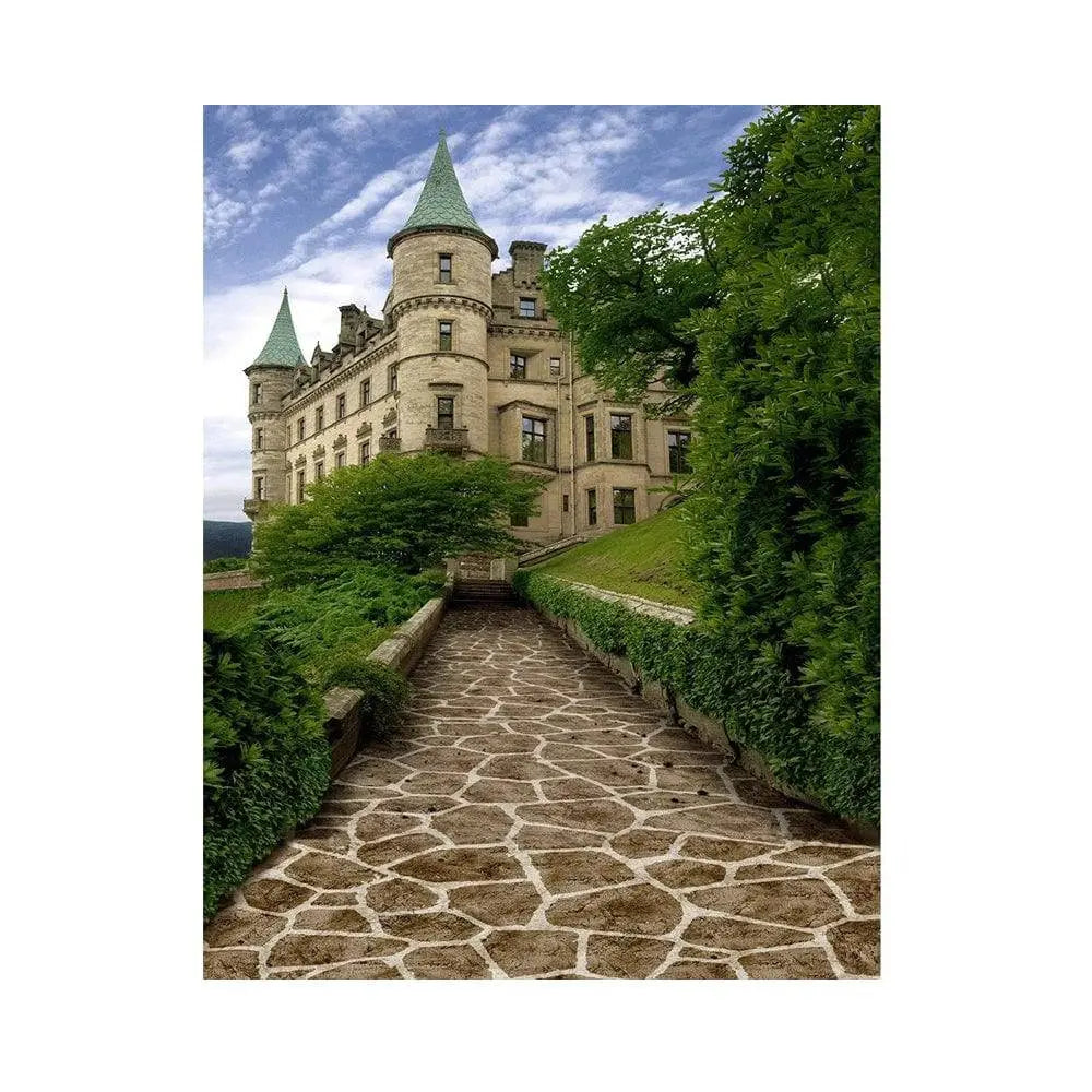 Stone Path to Castle Photo Backdrop - Basic 5.5  x 6.5