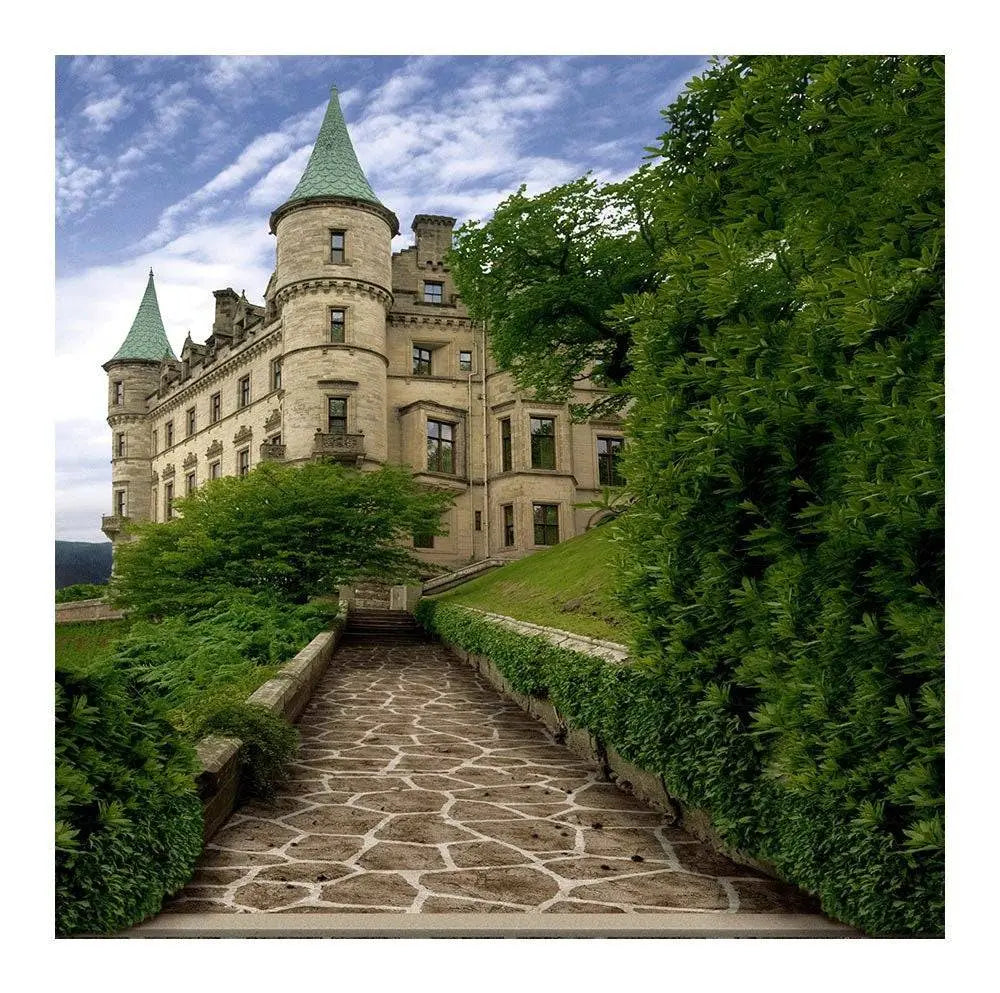 Stone Path to Castle Photo Backdrop - Basic 8  x 8