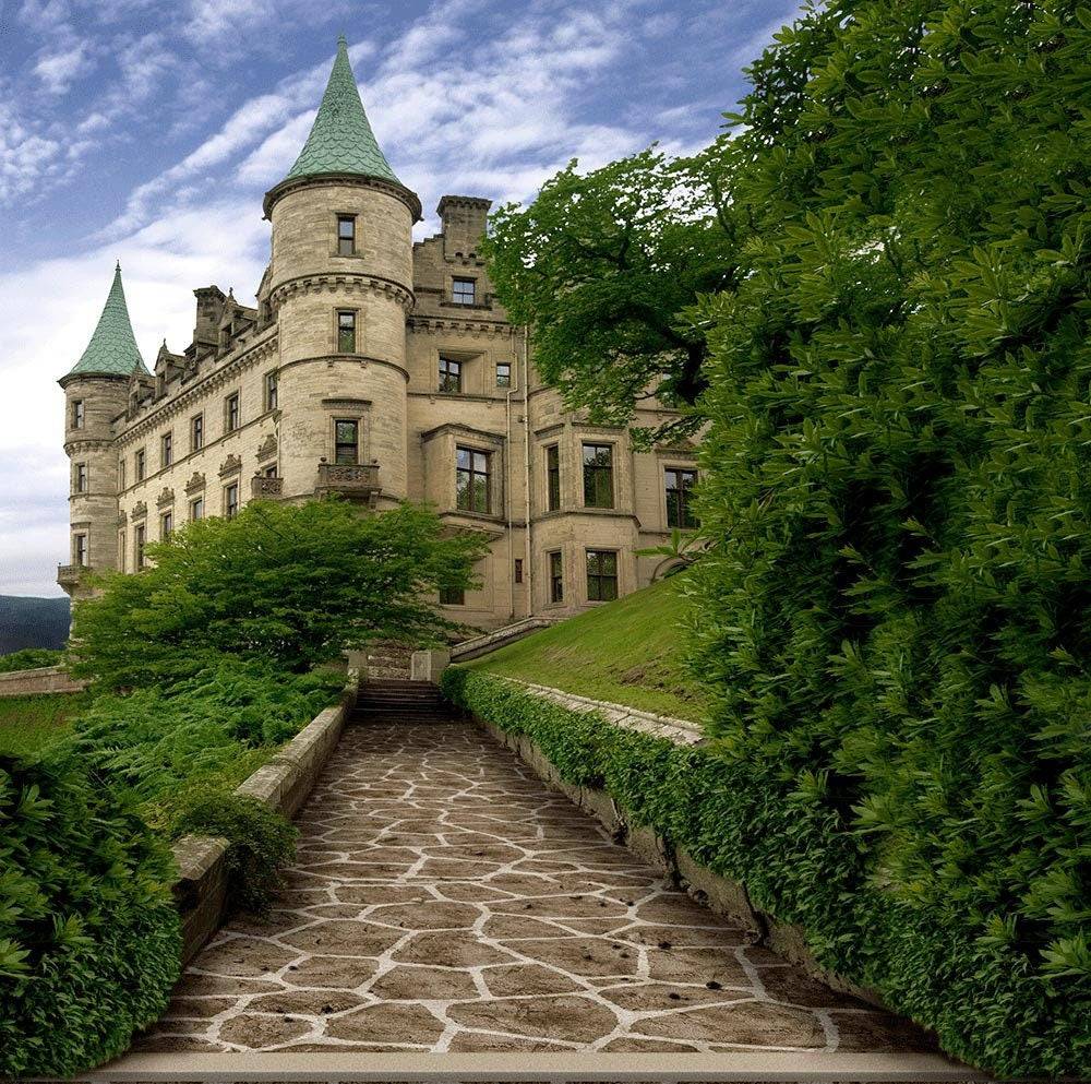 Stone Path to Castle Photo Backdrop - Pro 10  x 10