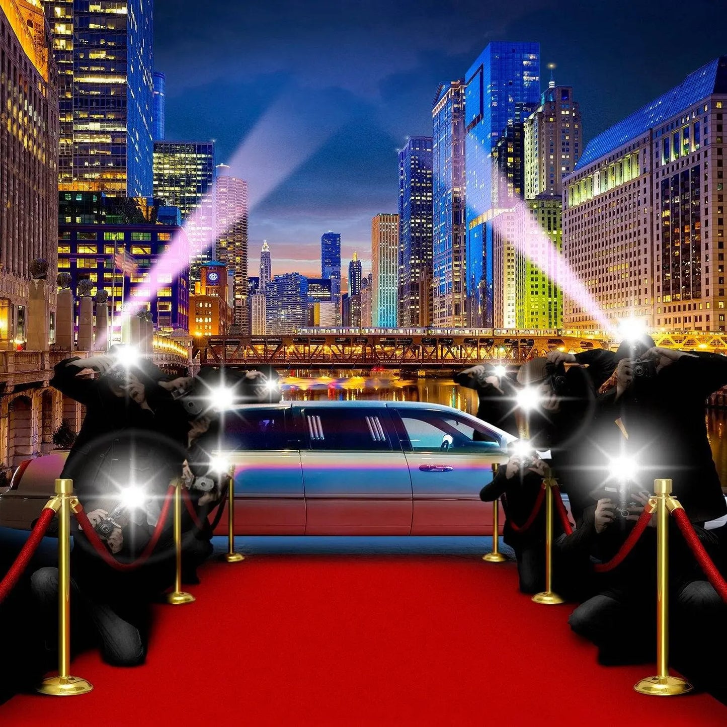 Chicago Red Carpet Paparazzi Photography Backdrop - Basic 10  x 8