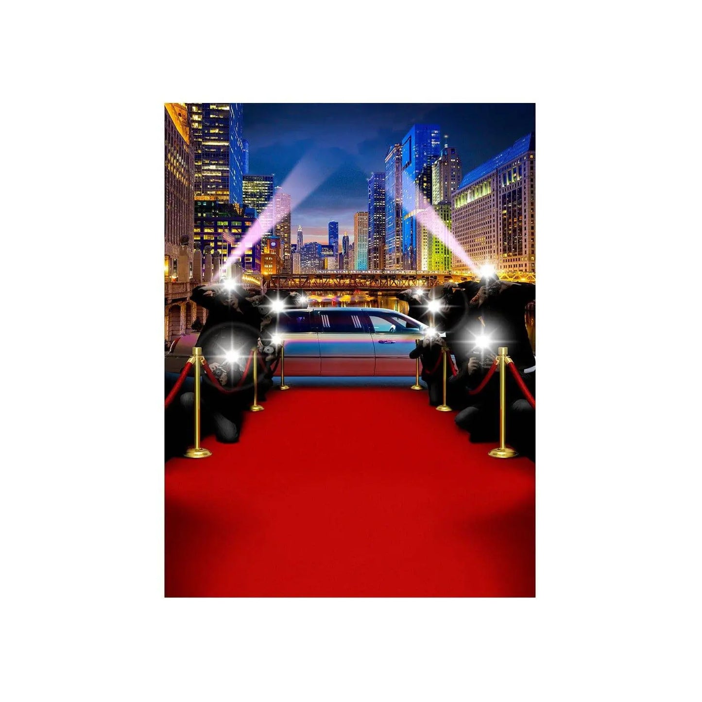 Chicago Red Carpet Paparazzi Photography Backdrop - Basic 4.4  x 5