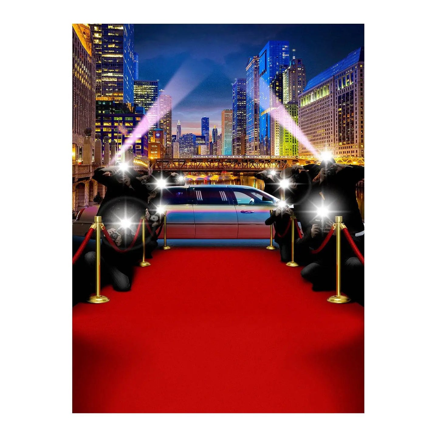 Chicago Red Carpet Paparazzi Photography Backdrop - Basic 6  x 8