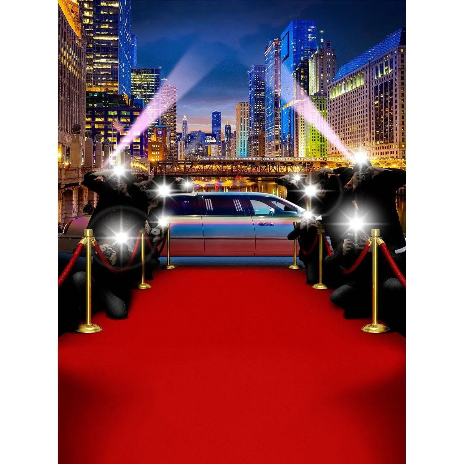 Chicago Red Carpet Paparazzi Photography Backdrop - Pro 8  x 10