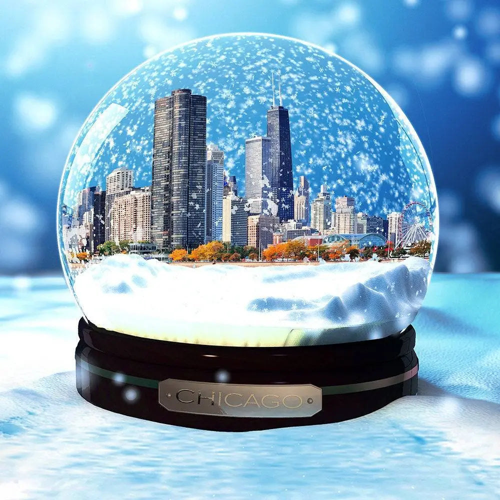 Chicago Snow Globe Photo Backdrop - Pro 10  x 10