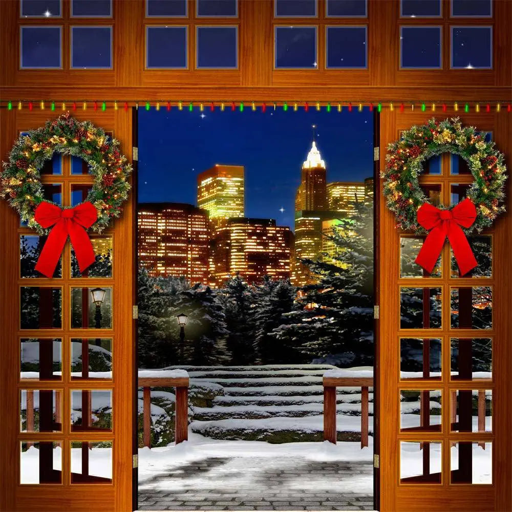 Christmas Balcony Photo Backdrop - Basic 10 x 8