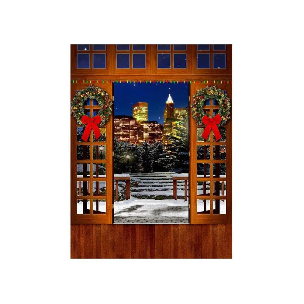 Christmas Balcony Photo Backdrop - Basic 4.4 x 5