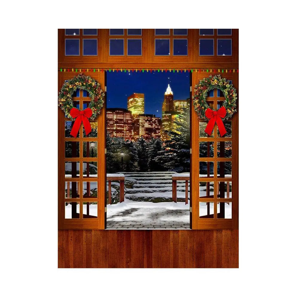 Christmas Balcony Photo Backdrop - Basic 5.5 x 6.5