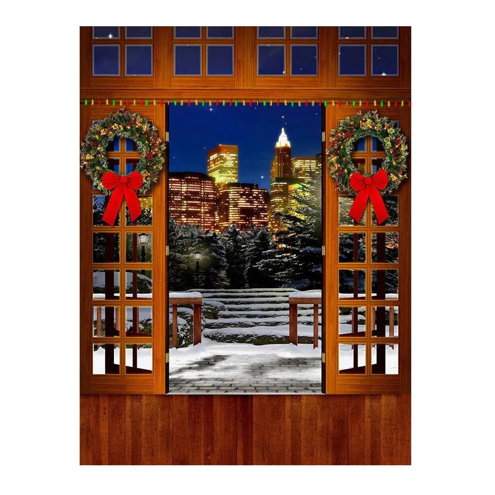 Christmas Balcony Photo Backdrop - Basic 6 x 8