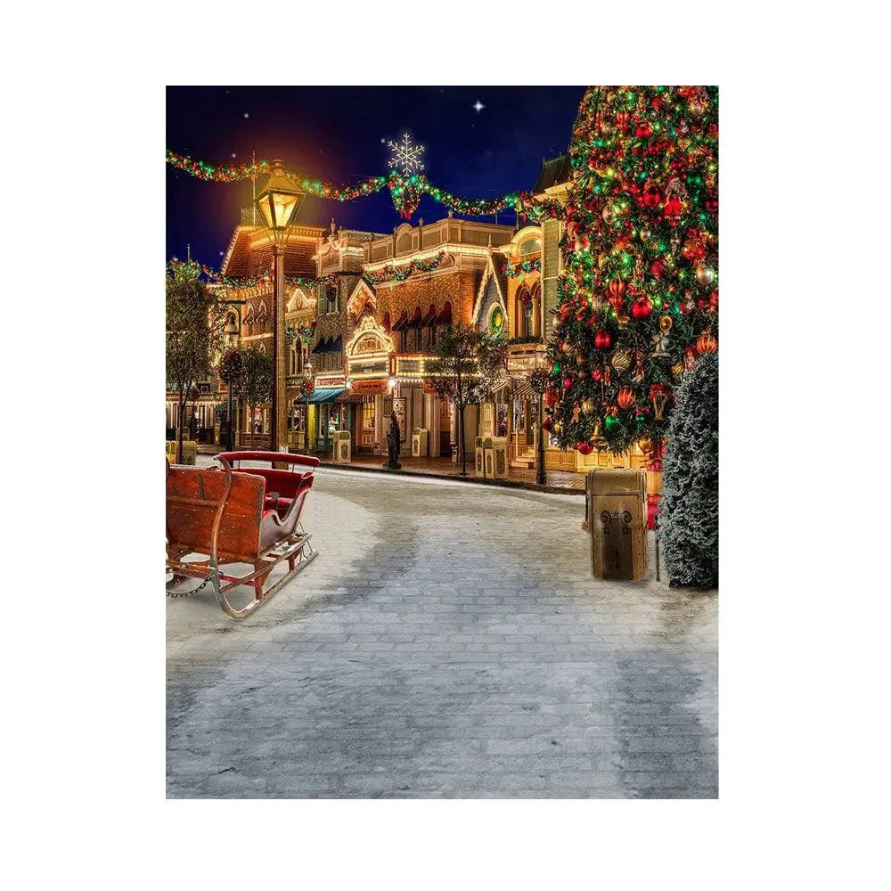 Christmas Holiday On The Town Photography Backdrop - Basic 5.5 x 6.5