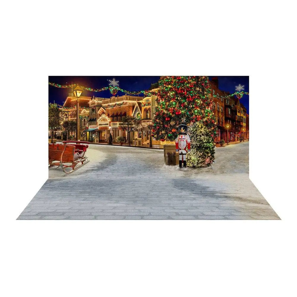 Christmas Holiday On The Town Photography Backdrop - Pro 16 x 18
