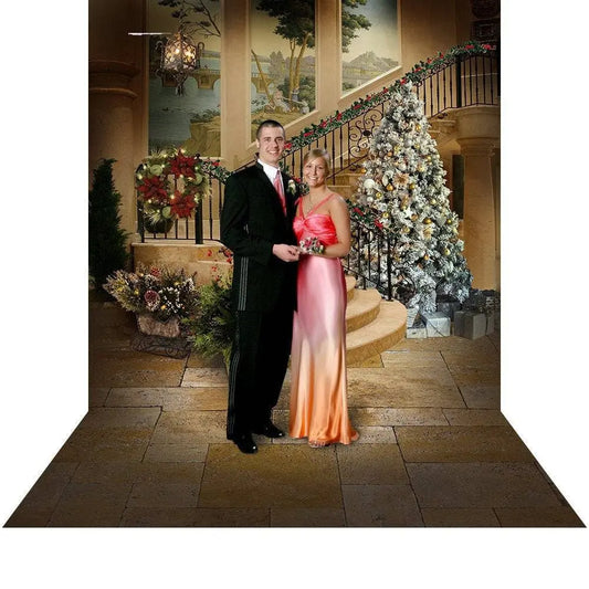 Christmas Holiday Interior Photo Backdrop