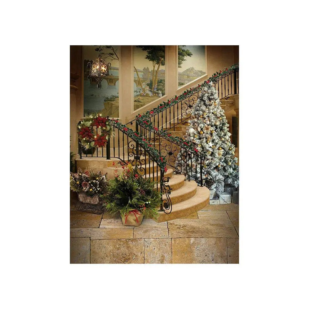 Christmas Holiday Interior Photo Backdrop - Basic 4.4 x 5