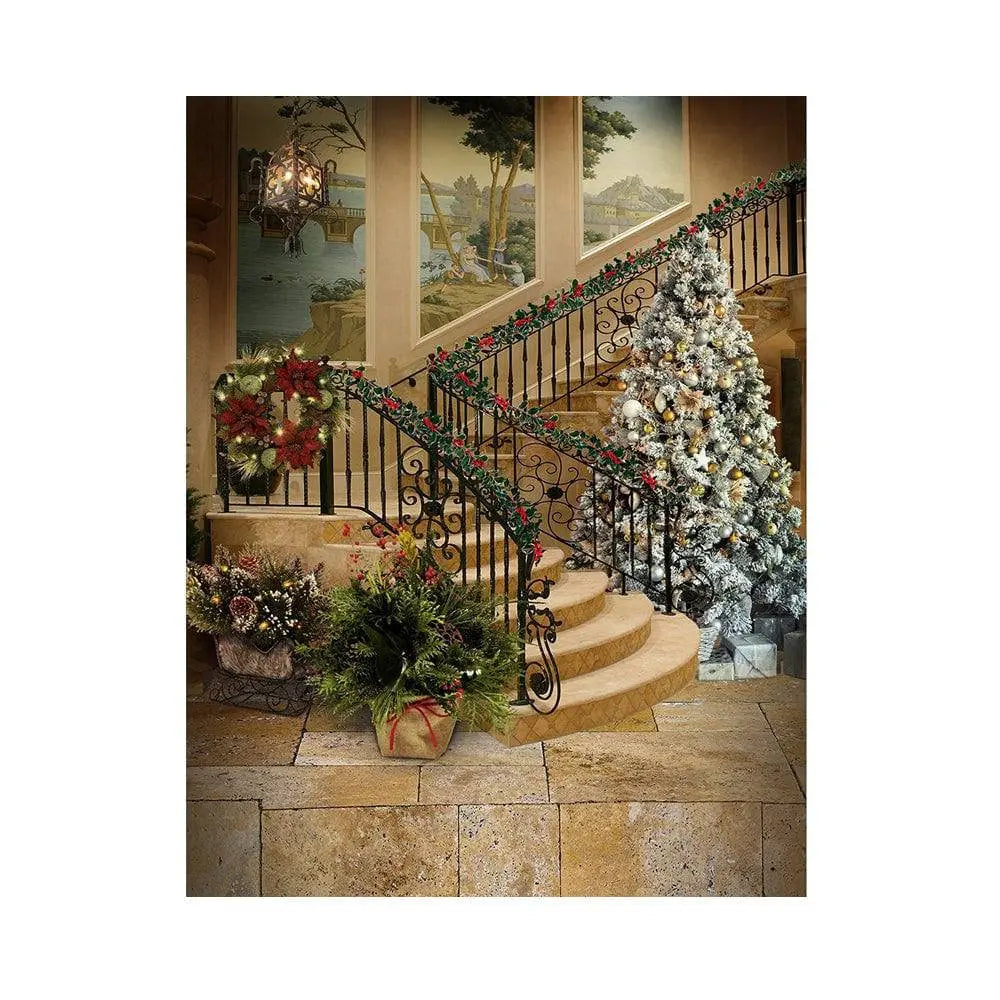 Christmas Holiday Interior Photo Backdrop - Basic 5.5 x 6.5