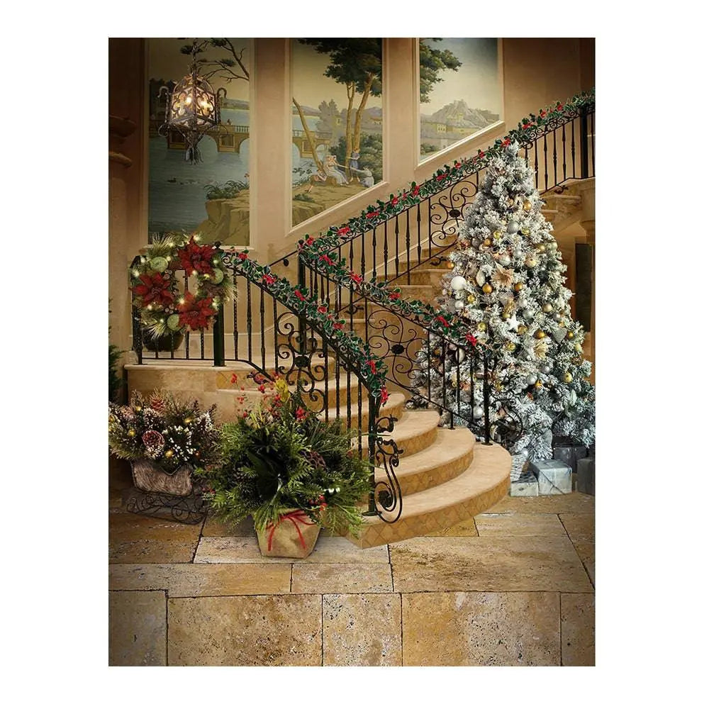 Christmas Holiday Interior Photo Backdrop - Pro 6 x 8