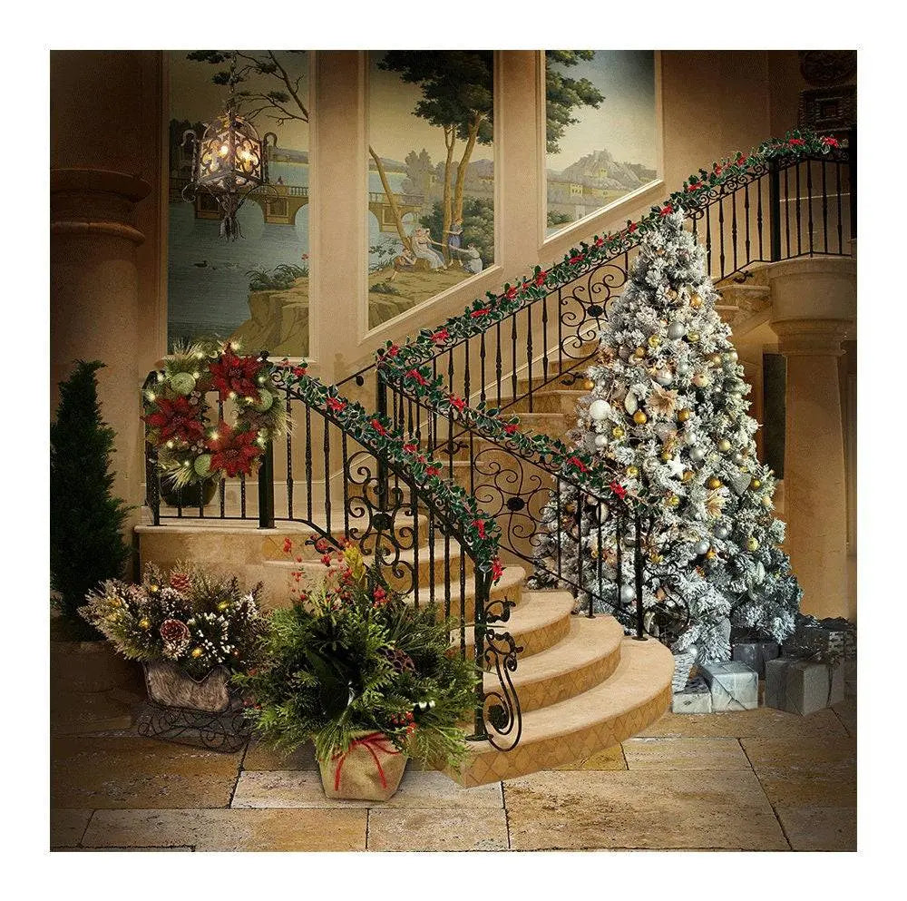 Christmas Holiday Interior Photo Backdrop - Pro 8 x 8