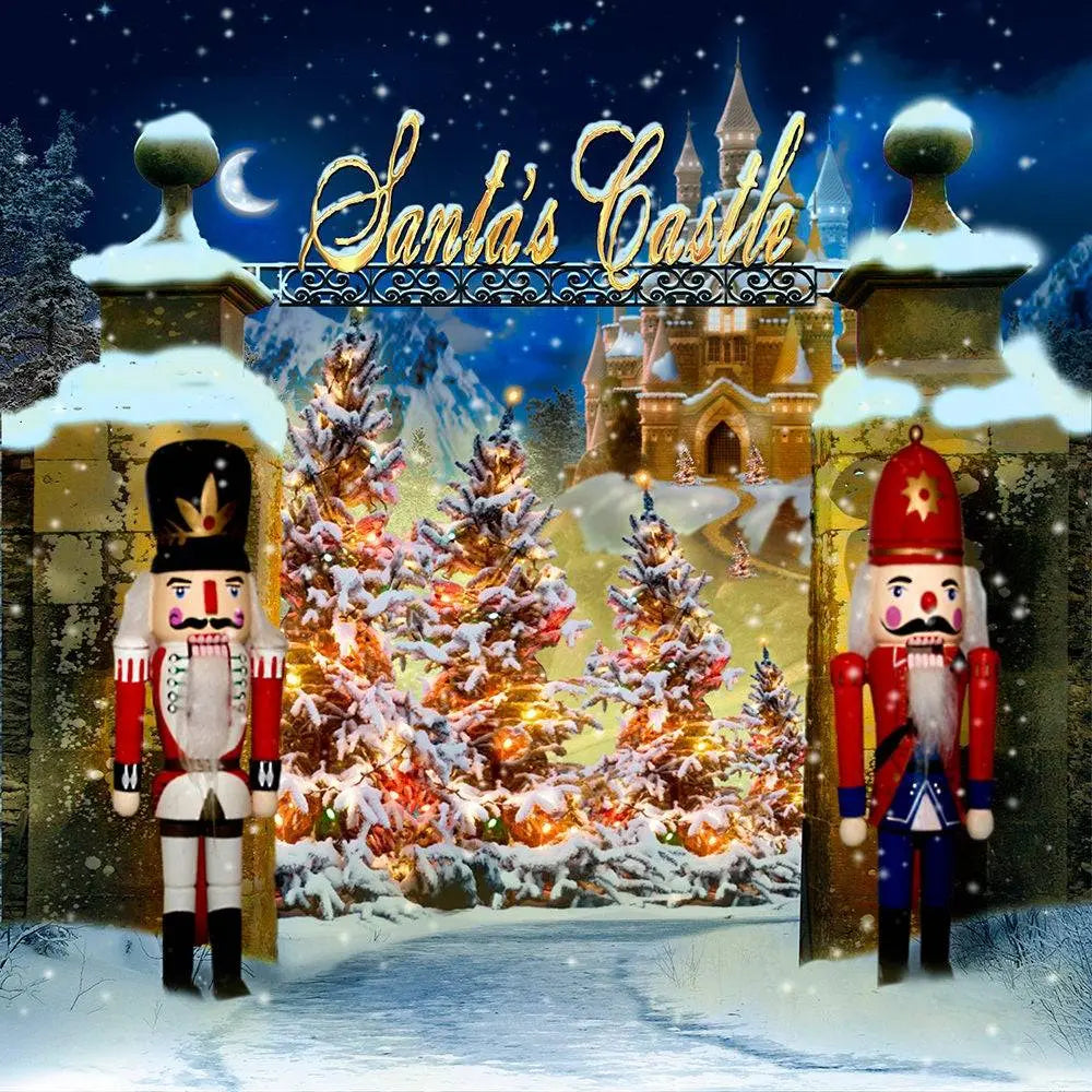 Santa's Workshop Castle Photography Backdrop - Basic 10 x 8
