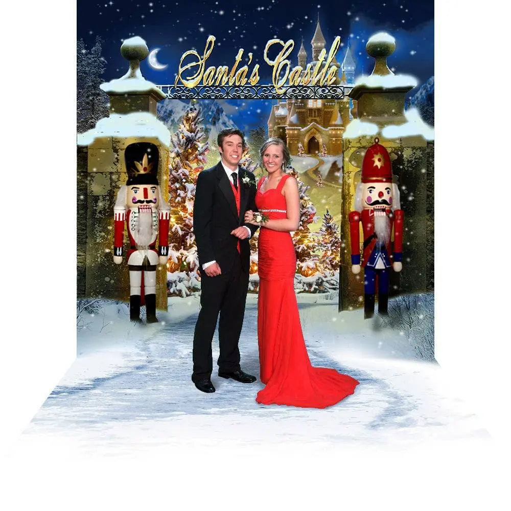 Santa's Workshop Castle Photography Backdrop - Basic 8 x 16
