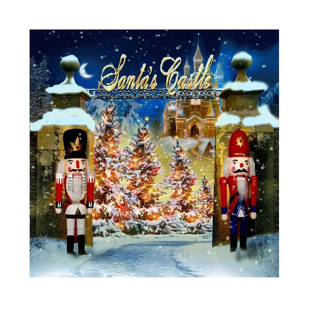 Santa's Workshop Castle Photography Backdrop - Basic 8 x 8