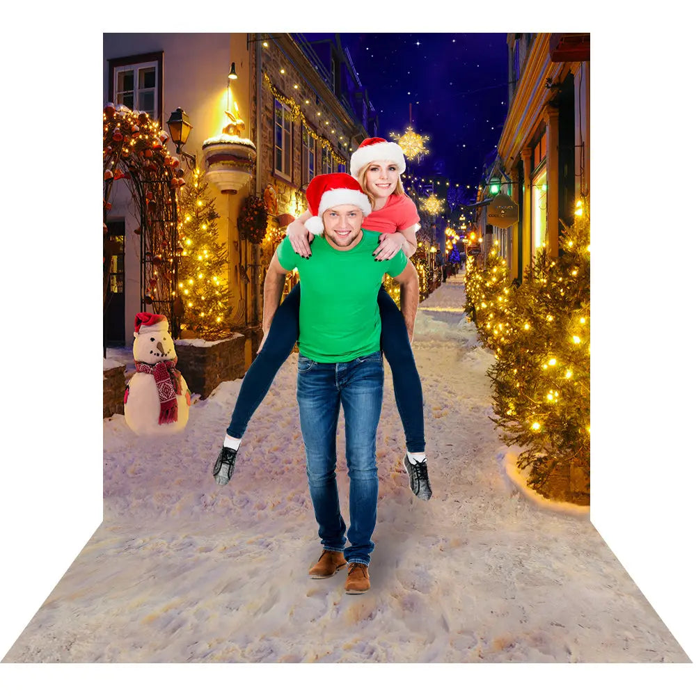 Christmas Village Reindeer Photography Backdrop