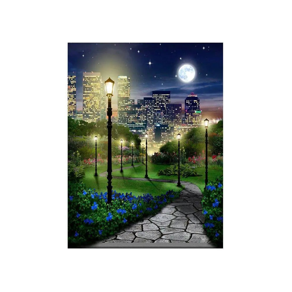 Central Park At Night Photography Backdrop - Basic 4.4 x 5