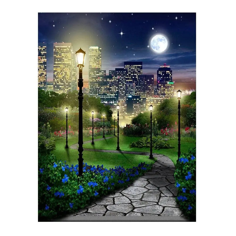 Central Park At Night Photography Backdrop - Basic 6 x 8