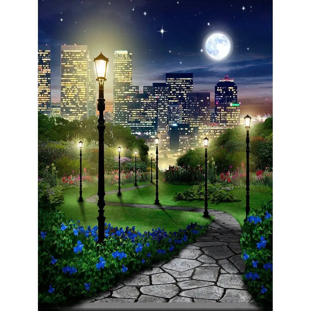 Central Park At Night Photography Backdrop - Pro 8 x 10