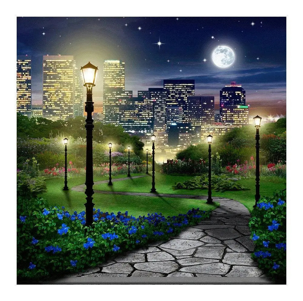Central Park At Night Photography Backdrop - Pro 8 x 8