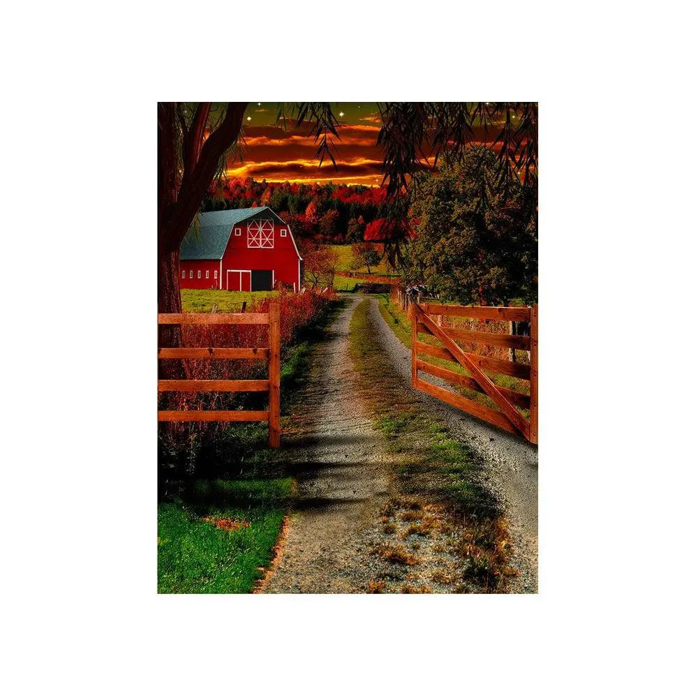 Country Barn Road Photography Backdrop - Basic 4.4 x 5