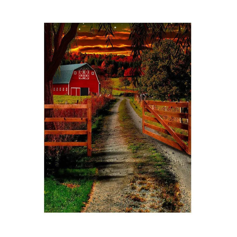 Country Barn Road Photography Backdrop - Basic 5.5 x 6.5