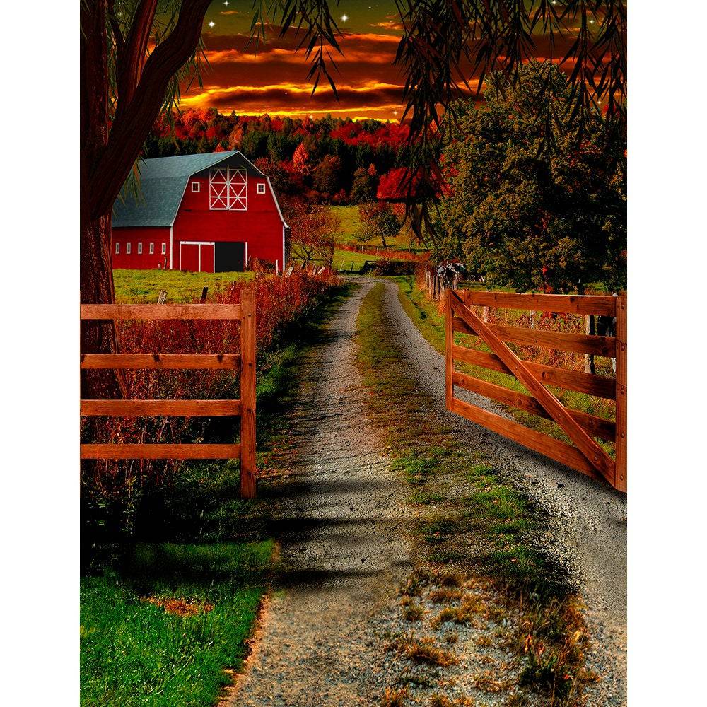 Country Barn Road Photography Backdrop - Basic 8 x 10