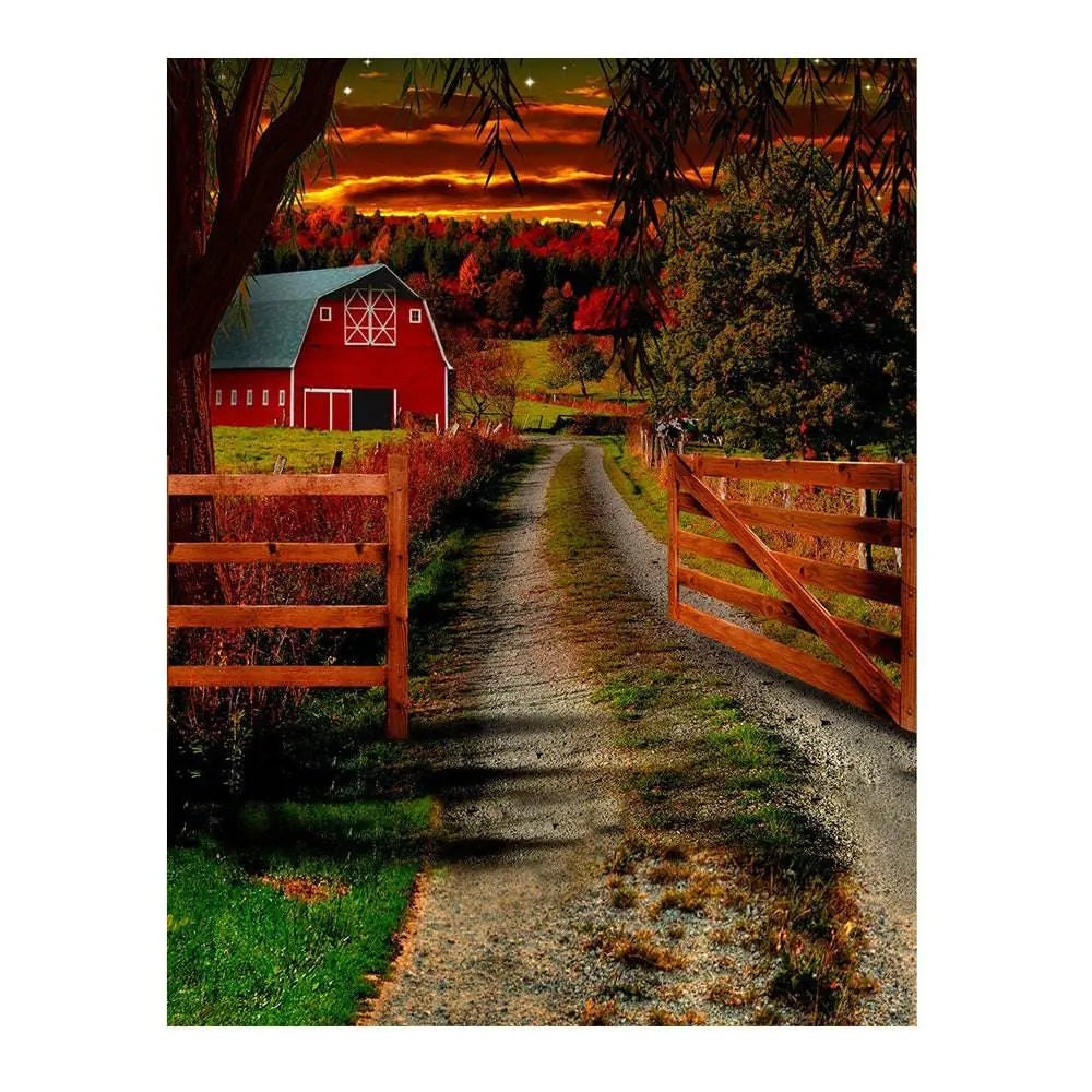 Country Barn Road Photography Backdrop - Pro 6 x 8