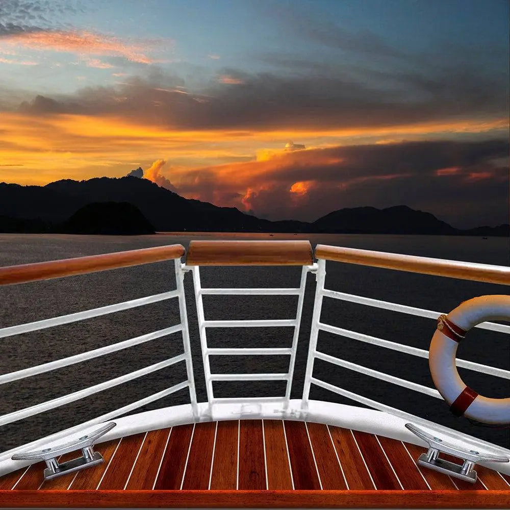 Sunset Cruise Ship Photo Backdrop - Pro 10  x 10