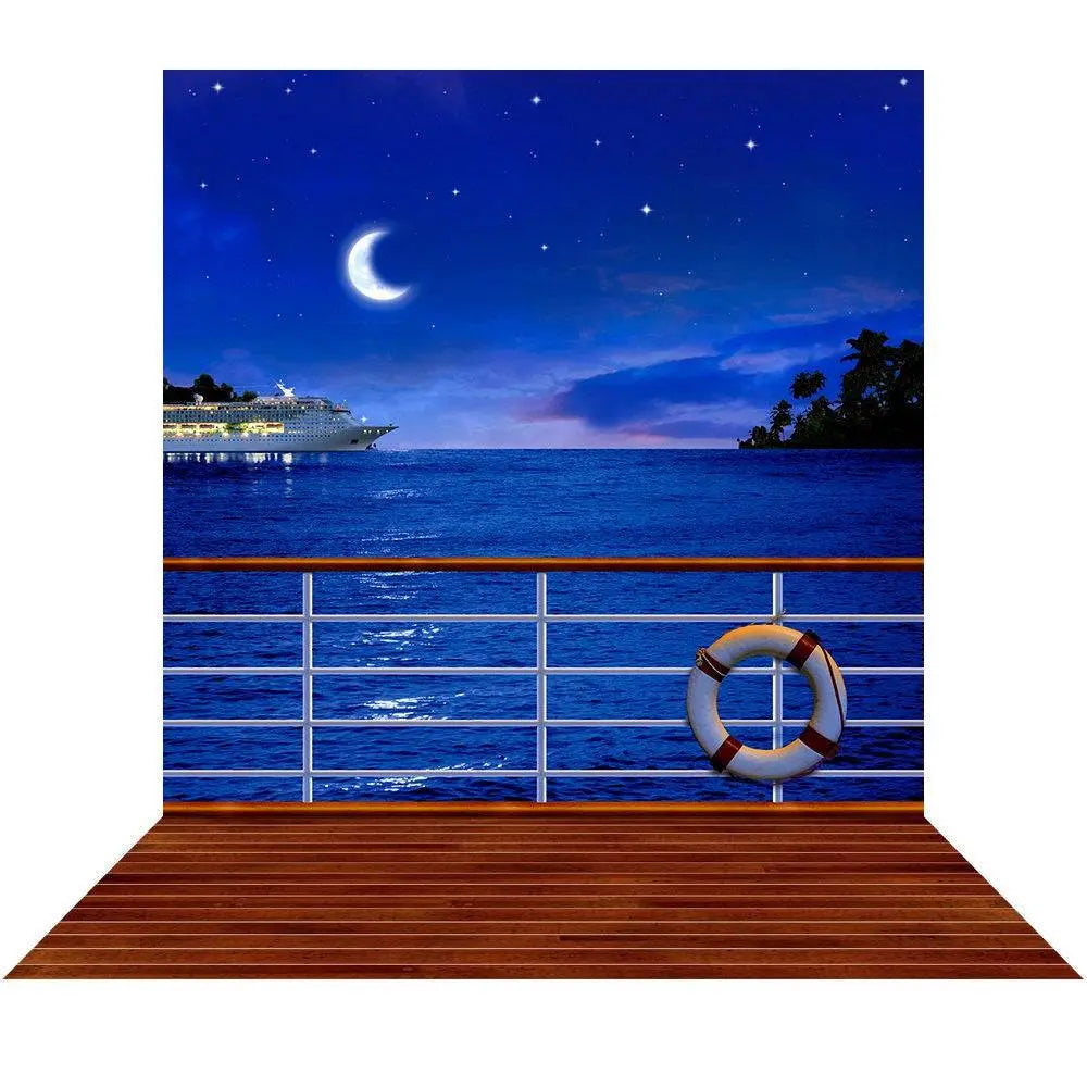 Crescent Moon Cruise Ship Photo Backdrop - Basic 8 x 16